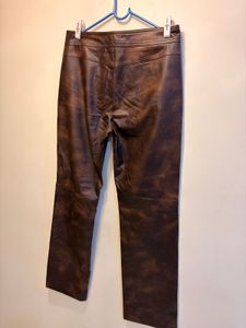 Brown Faux Leather Pants