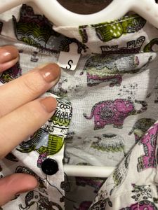 White Elephant Print Kurta from Banaras
