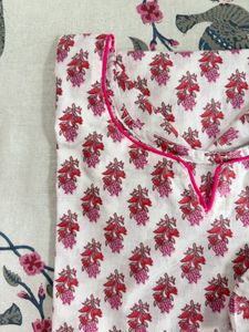 Pretty Pink Floral Print Kurta