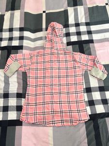 size(S) Pink Plaid Hooded Shirt💃✨