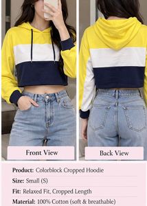 Colorblock Cropped Hoodie