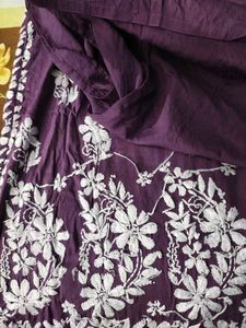 Real chikankari Purple Kurta