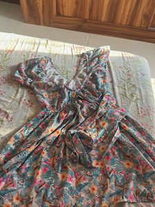 Boho Floral Puff Sleeve Mini Dress