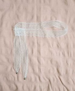 Lace Trim Hair Twilly/ Hairband