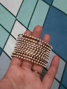Elegant Pearl & Gold Bangles and white bangle