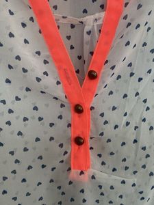 Sheer Heart Print Top Size exact M 38