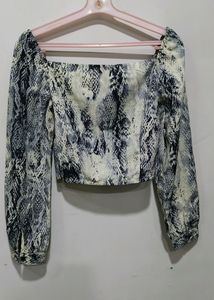 Reptile Print Crop Top