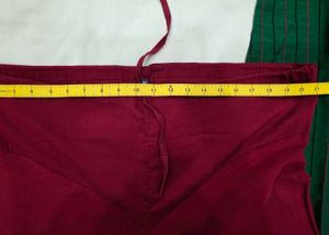 Elegant Green Kurta Set with Maroon Pants