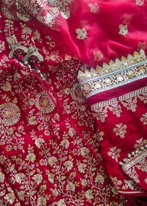 Red Embroidered Lehenga
