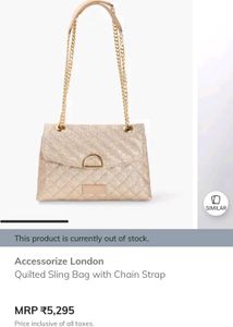 Accessorize Sparkly Gold Quilted Shoulder Bag