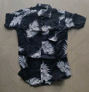 Leaf Print Casual Shirt