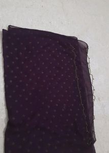 Purple Frills Dupatta