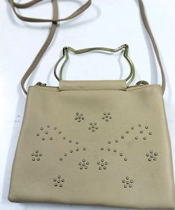 Sling bag 2 in one with golden metal stone/Stylish