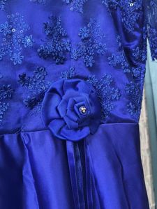 Royal Blue Lace &amp; Satin Gown