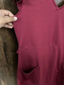 Maroon Party Wear Dress – Never Worn – Size S with