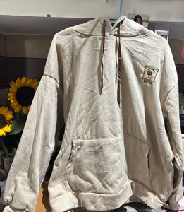Beige 'Bear' Graphic Hoodie