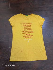 Benetton Yellow Graphic Tee