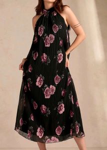 Outzidr Black floral maxi dress (New with tags)
