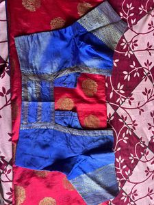 Red and Blue saree