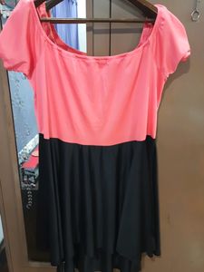 Pink And Black Skater Dress