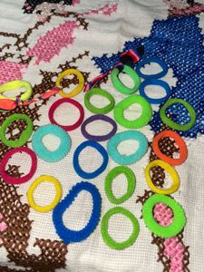 Set of 21 Colorful Hair Ties