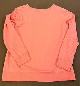 Coral Crew Neck Graphic Sweatshirt