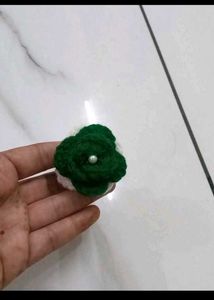 Handmade Knitted Floral Hair Clip