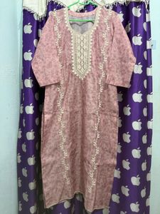 Elegant Pink Floral Kurti Set