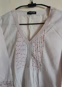 Elegant cream Embroidered Kurta