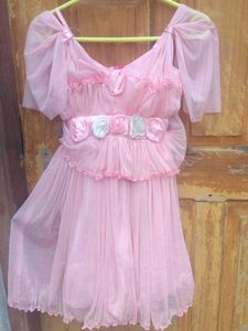 Pink Ruffled Party Gown