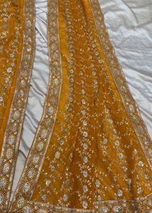 Embroidered Yellow saree