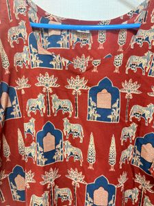 Red Block Print Cotton co ord set
