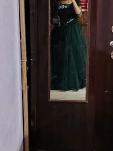 Stunning Emerald Green Gown with dupatta