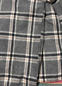Plaid Mini Skirt with Buckle Detail