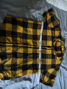 Yellow &amp; Black Plaid Shirt