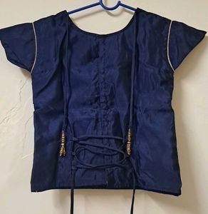 Embellished Navy Blue Ethnic Blouse