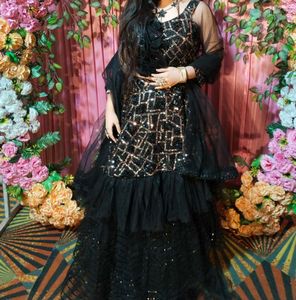 Stylish Black Embellished Lehenga Choli