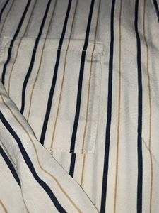 Chic Striped Collared Blouse