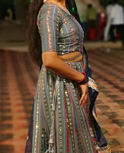 Lehenga With Stitched Designer Blouse And Dupatta