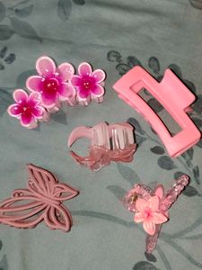 Cute Pink Hair Claw Clips Set 🩷🎀🏩💗