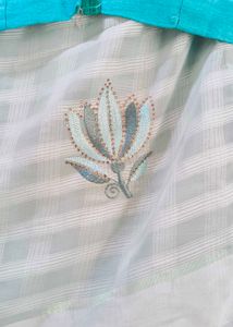 Elegant Teal Saree with Matching Blouse