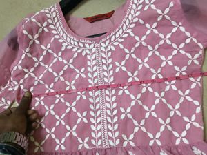Lavender Chikankari Georgette Tunic ✨