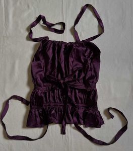 Satin Halter Neck Ruffle Top