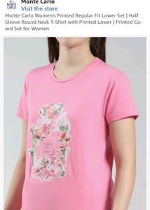 Pink Graphic T-Shirt For Gym/walking