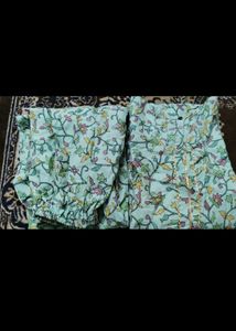 Light Blue Floral Kurta Set