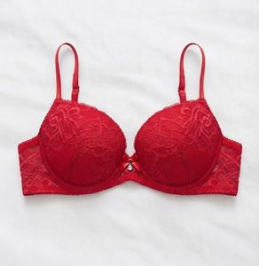 Red Lace Push-Up Bra