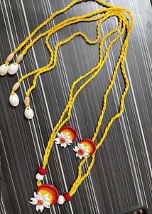 HANDMADE Clay Flower Necklace Earrings Set