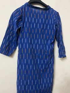 Ikkat Blue Kurti