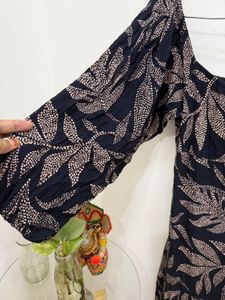 Shein Boho Leaf Print Square Neck Dress