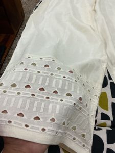 GLOBAL DESI White Eyelet Ethnic pants